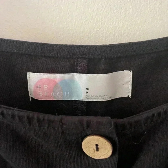 Sleeveless FP BEACH Black Dress W/ Buttons Size small Pre Owned - Picture 2 of 11